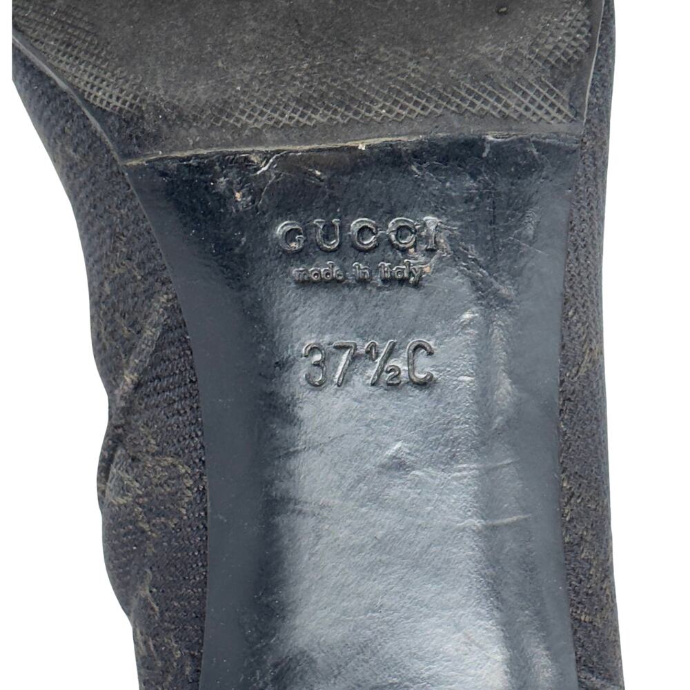 Gucci Boots Knee High Tall Brown Monogram GG Logo Western Cowboy Heels 37.5 - Picture 10 of 11